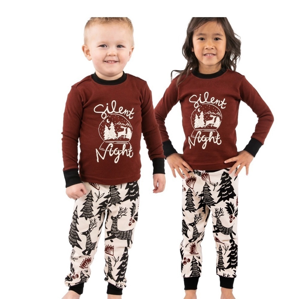 NWT Silent Night Kid's Long Sleeve Deer PJ's 3T